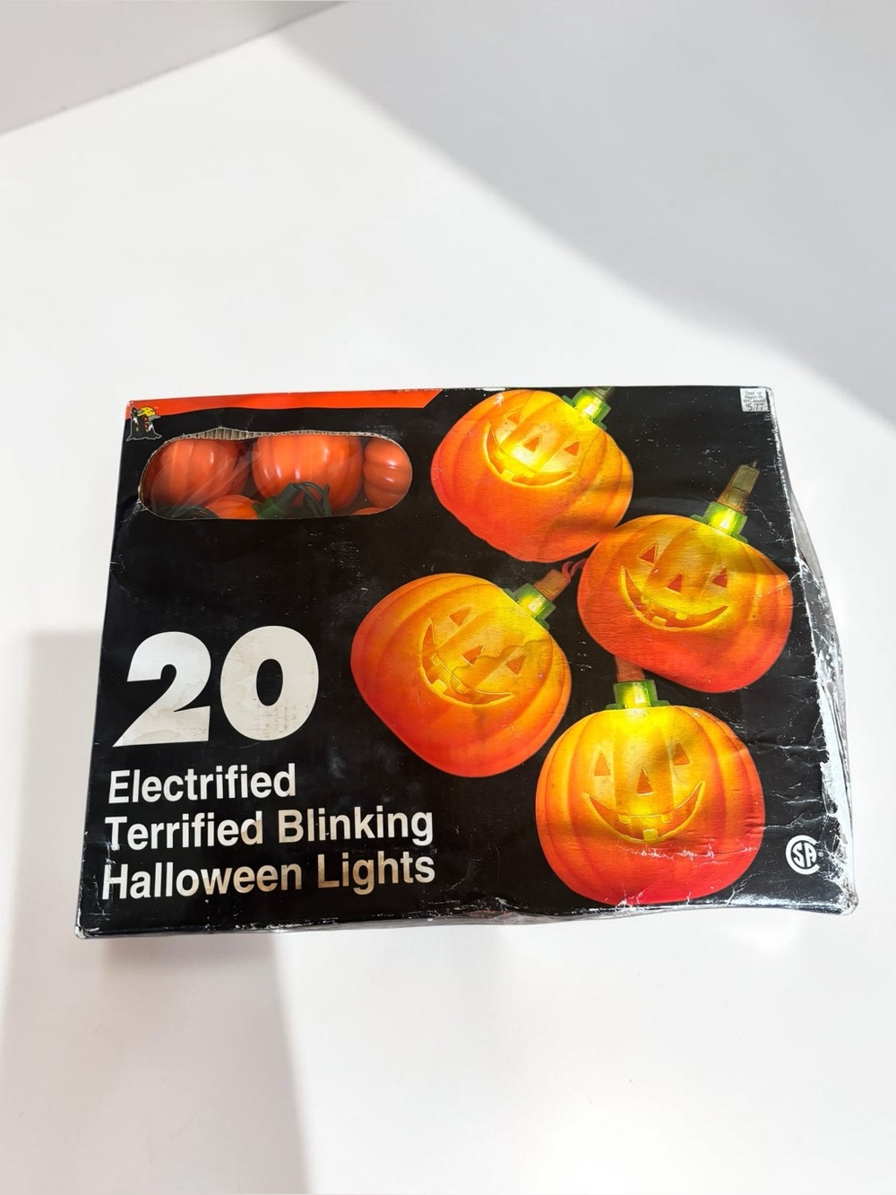 Vintage Halloween Pumpkin Lights 20 Count Blinking Jack O Lantern String